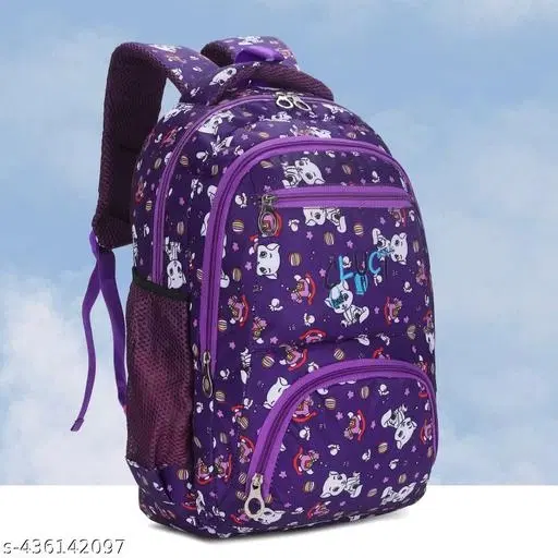 Canvas Backpack Bag, Purple