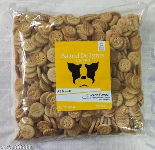 Baked delight 1kg dog biscuits_High nutritional and special biscuits for dogs.