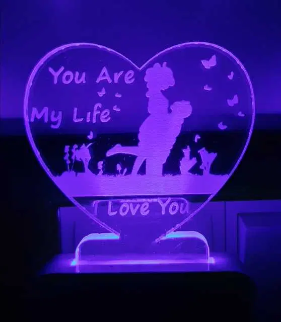 Plastic 7 Color Changing 3D Led Night Lamp For Living Room, Ms-009