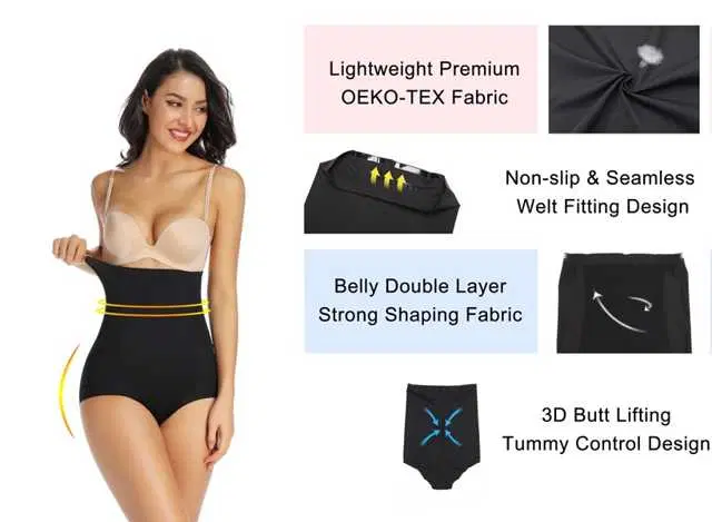 Women’s Cotton Lycra Tummy Control 4-in-1 Blended High Waist Tummy & Thigh Shapewear (S368)