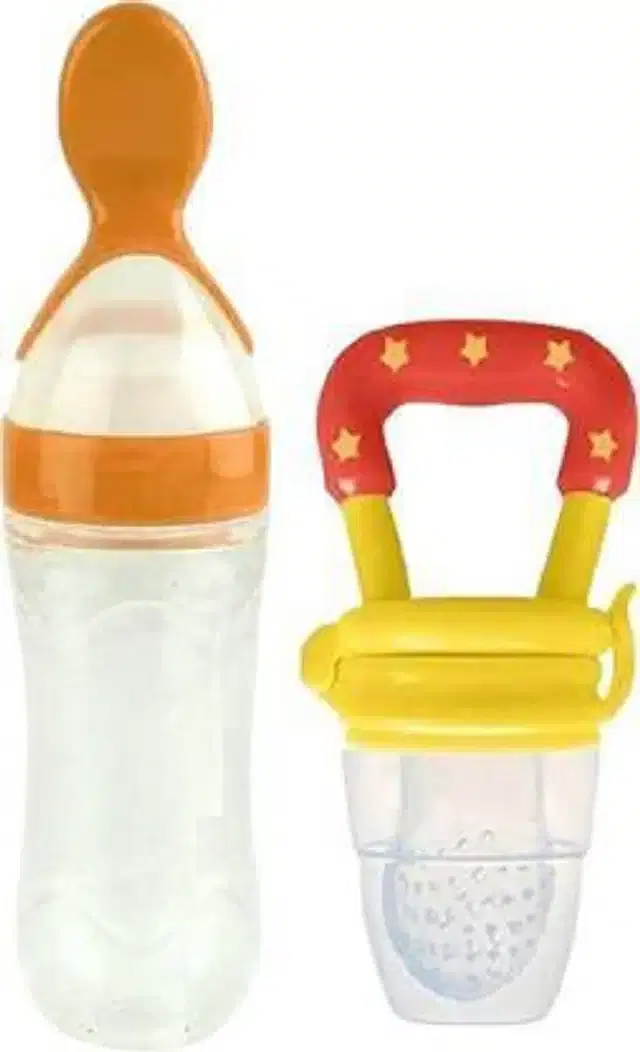 Silicone Food & Fruit Feeder for Kids, Multicolor, Set of 2