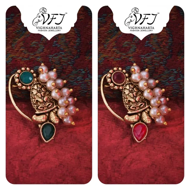 Alloy Nath Nosepins for Women, Pack of 2 (Multicolor)