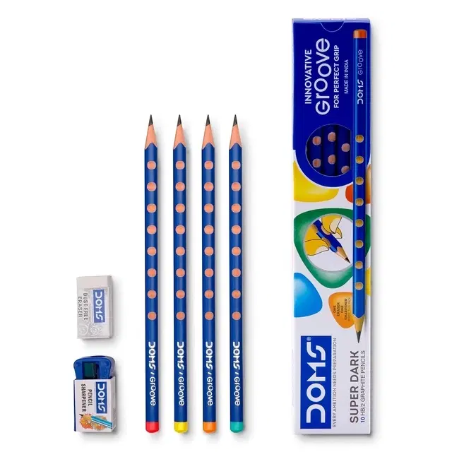 Doms Groove Hb/2 Super Dark Graphite Pencil [Pack Of 10]