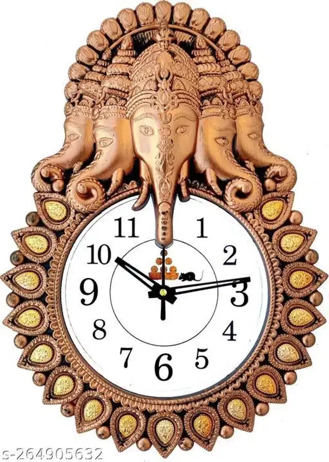 Plastic Analog Wall Clock, Copper & White