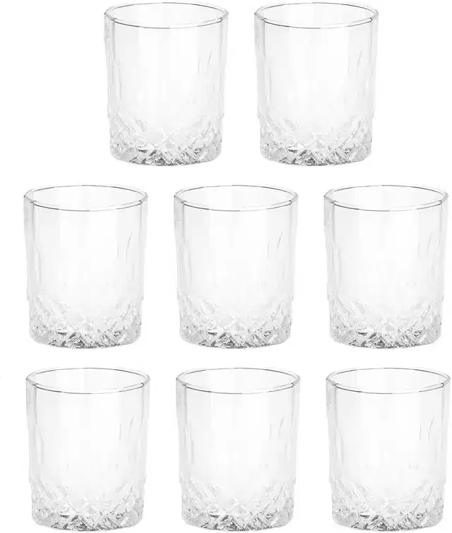 Liquor cum Cocktail Glasses, Transparent, 200 ml, Pack of 8
