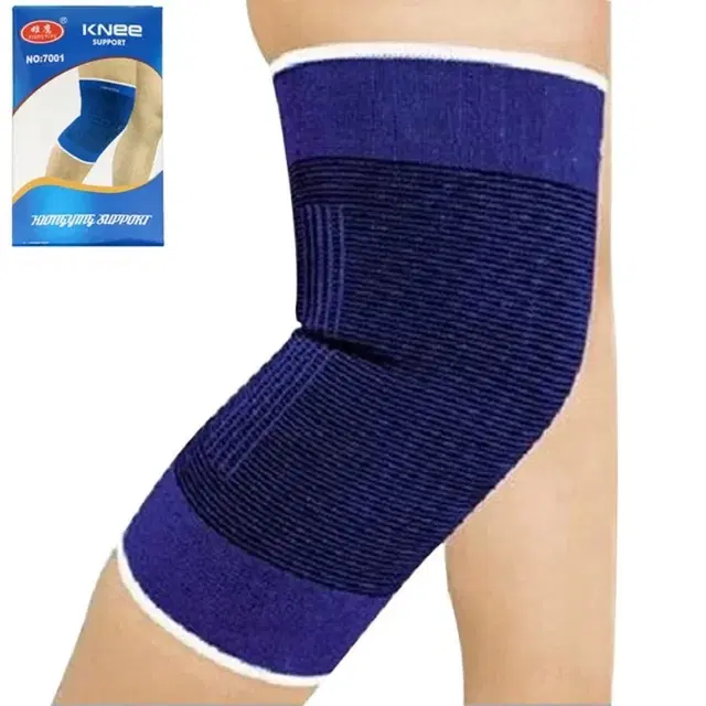 Polyester Solid Knee Sleeves for Women, Blue, Set of 1