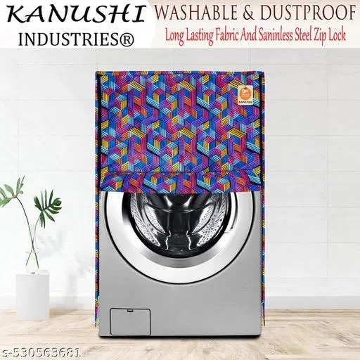 KANUSHI Industries® Washable & Dustproof Front Load Automatic Washing Machine Cover (Suitable for 6 Kg, 6.5 kg, 7 kg, 7.5 kg)(RK-WASMAC-1004-FRONT-01)