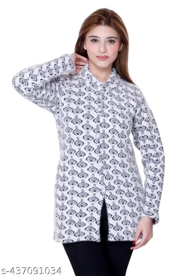 Woolen Sweaters for Women (White, M)