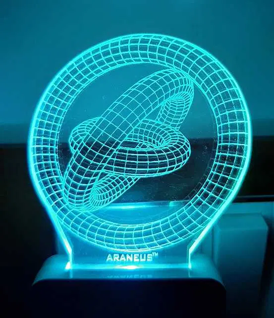 Unicept Round Shape 3D Illusion Extremely 7 Color Changing Night Lamp, Multicolor, NE-61