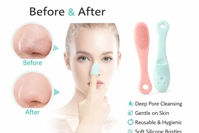 Silicone Face Cleaner Blackhead Remover Brush (Pack Of 2)