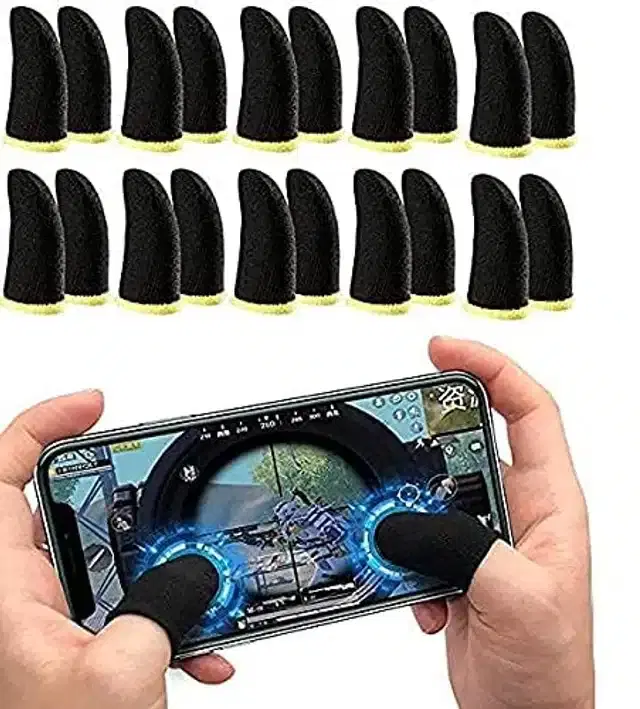 Gaming Finger Sleeves, Set of 10, Black