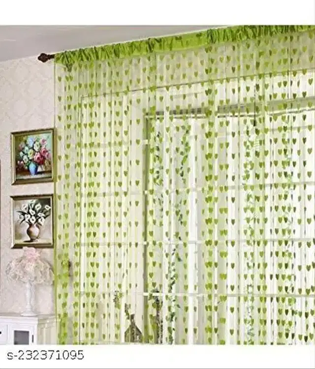 Curtains for Door, Green, 6 Feet