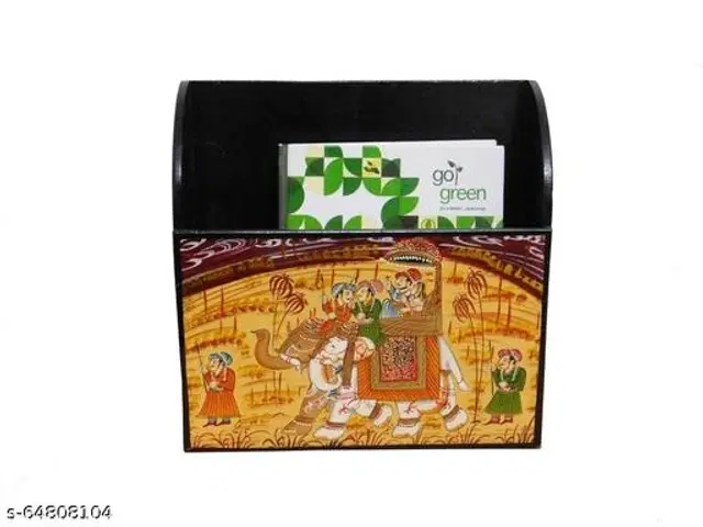 Wooden Newspaper Holder, Multicolor