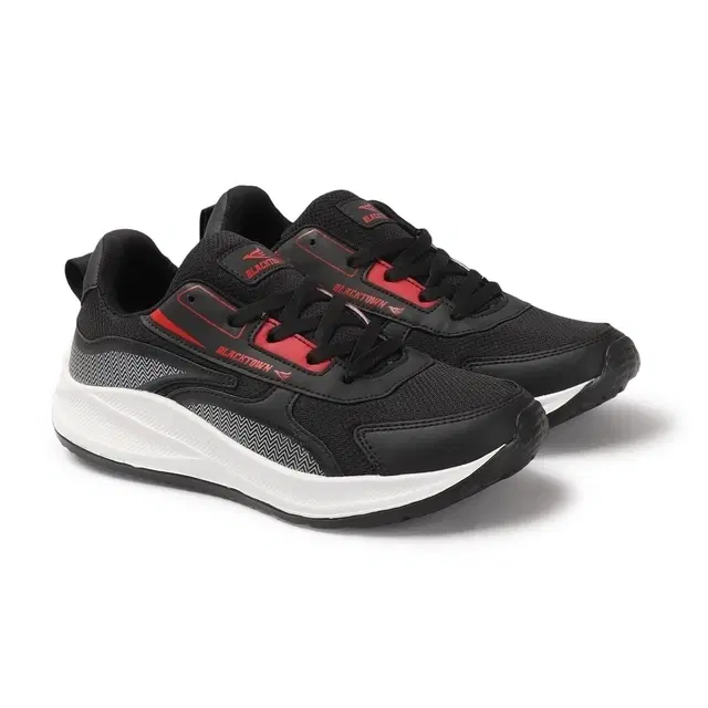 Blacktown Sports Shoes for Men (Black & Red, 8)