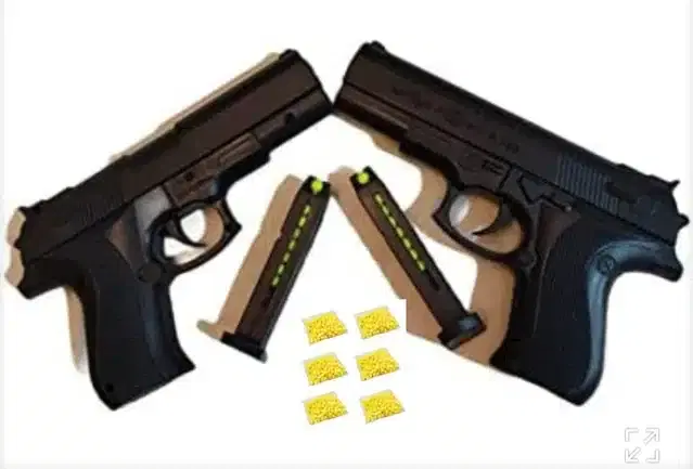 Plastic Gun Toys, 2 Pcs with 360 Pcs Bullets for Kids, Black & Yellow