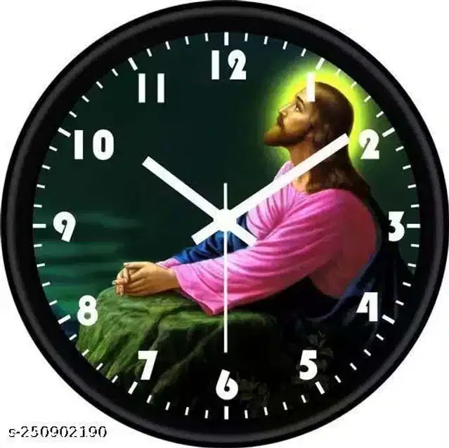 Round Analog Wall Clock, Multicolor, 10x10 inches