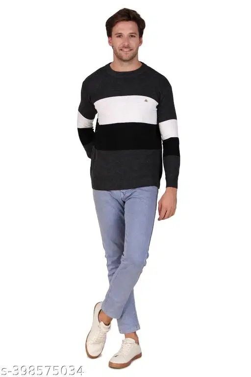 Full Sleeves Sweater for Men (Multicolor, M)
