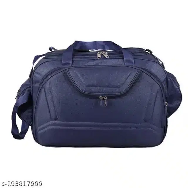Polyester Strolley Duffel Bag, Navy Blue, 40 L