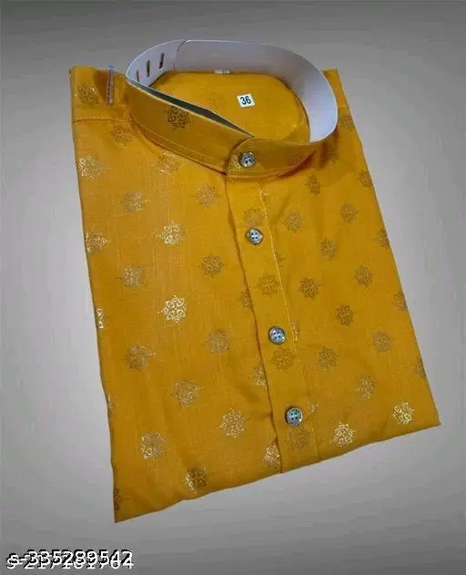 Kurta for Men (Yellow, M)