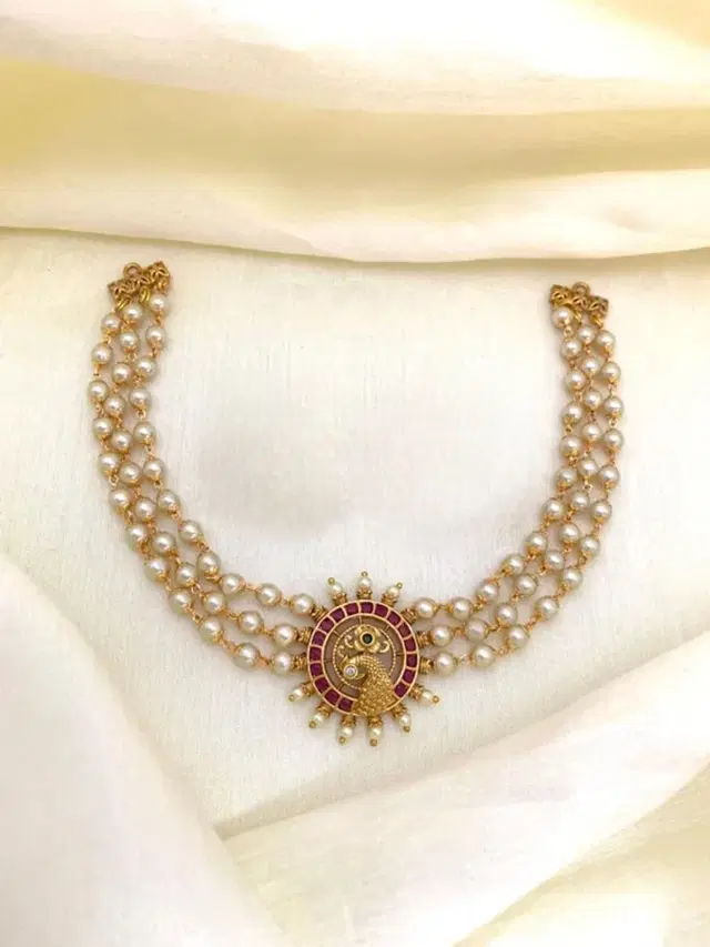 Zircon Gold-plated Necklace Set for Women (Purple, Free Size)