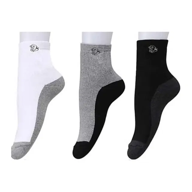 Solid Socks for Men & Women, Set of 3 (Multicolor)
