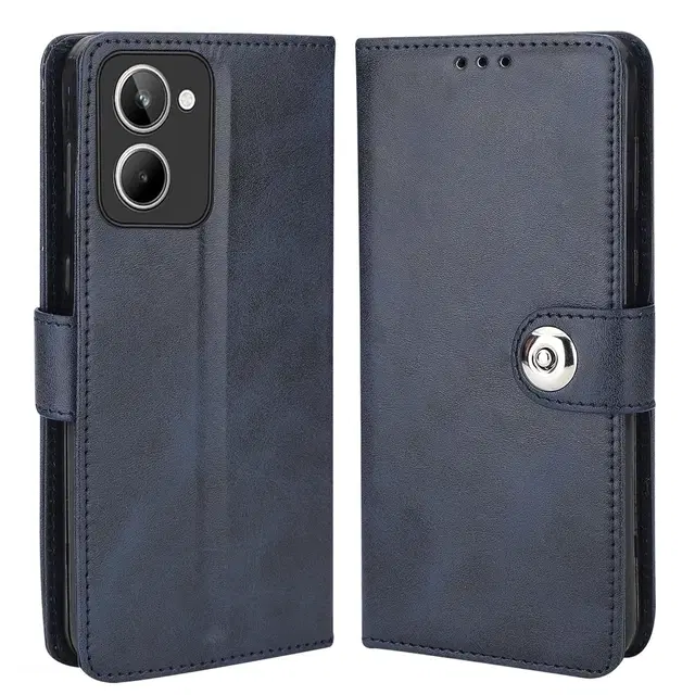 Artificial Leather Mobile Flip Cover for Vivo Y03, Blue