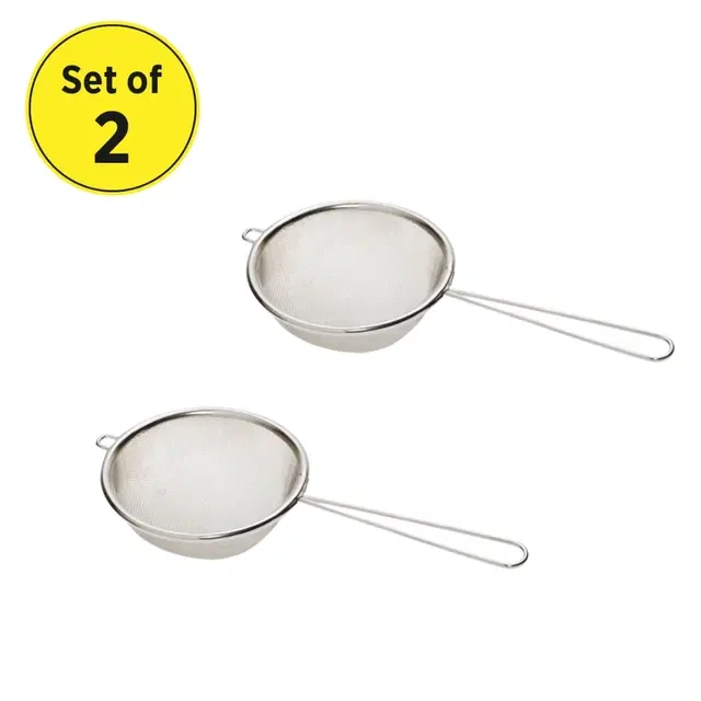 Steel Tea Strainer, 8 cm Dia, Pack of 2