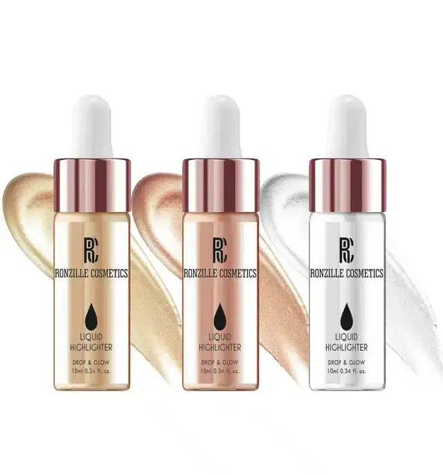 Ronzille Liquid Highlighter, Multicolor, Pack of 3