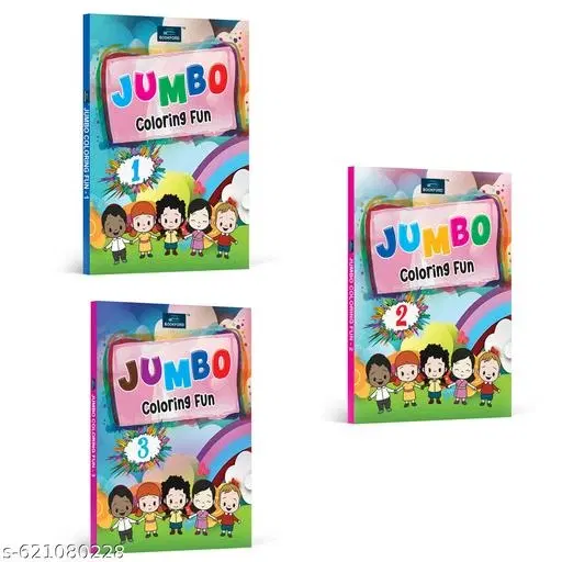 Set of 3 Jumbo Coloring Fun Books for Kids Creative Activity Book Collection Ideal Birthday Gift Engaging Holiday Activities Boosts Brain Development Enhances Problem Solving Skills Perfect Choice for Homeschooling Kindergarten Nursery Students