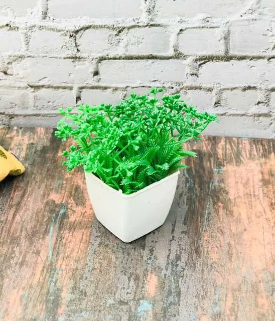 Duli Natural Looking Artificial Flower Pot For Home Decoration, Green, D-20