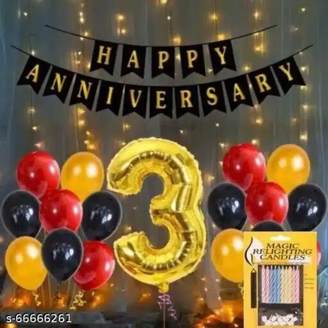 Anniversary Party Decoration Kit, Multicolor, Set of 44