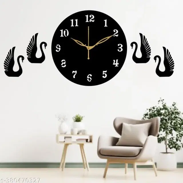 Wooden Wall Clock, Black