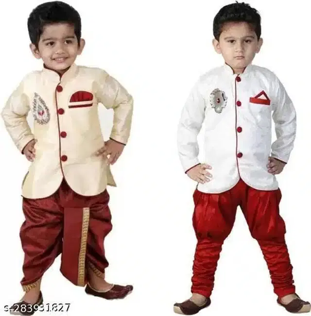 Sherwani Set for Boys, Pack of 2 (Multicolor, 1-2 Years)
