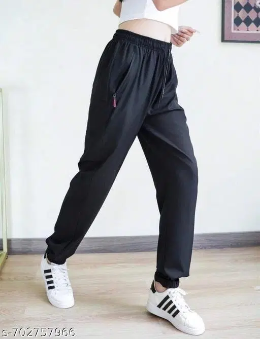 Lycra Trouser for Women, Black (S)