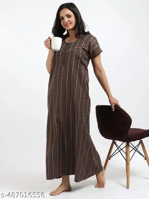 Satin Soft & Attractive Nightdress for Women & Girls , Multicolor (M)