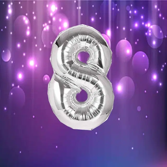 Foil Balloon for Birthday Celebration, No. 8 (32 Inch)