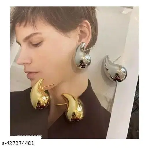 2024 Trendy combo of 2 Italy bottega tear drop earrings hypoallergenic hollow14/18K gold earrings drop dangle bottega earrings