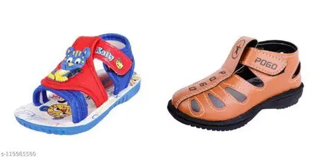 Velcro Sandals for Kids, Pack of 2 (Multicolor, 12-15 Months)