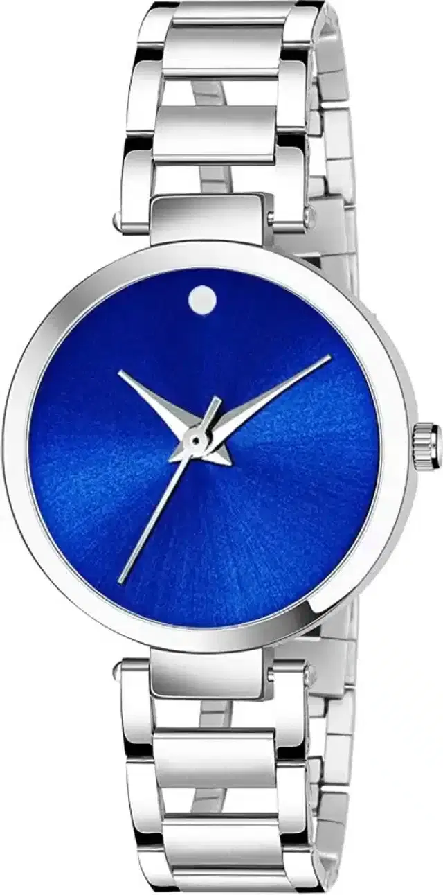 Analog Watch for Women (Silver & Blue)