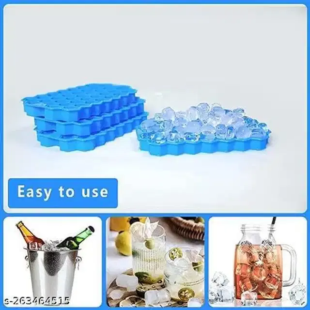 Ice Cube Tray, Blue, Pack Of 3