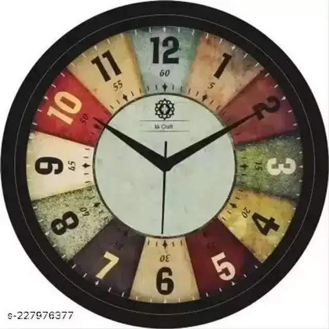 Designer Plastic Wall Clock, Multicolor