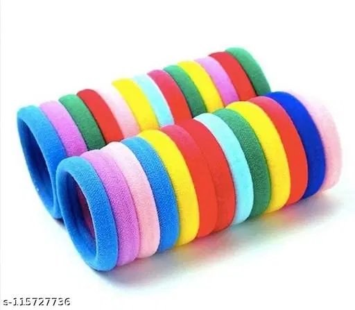 Rubber Bands & Scrunchies for Women, Pack of 3 (Blue)