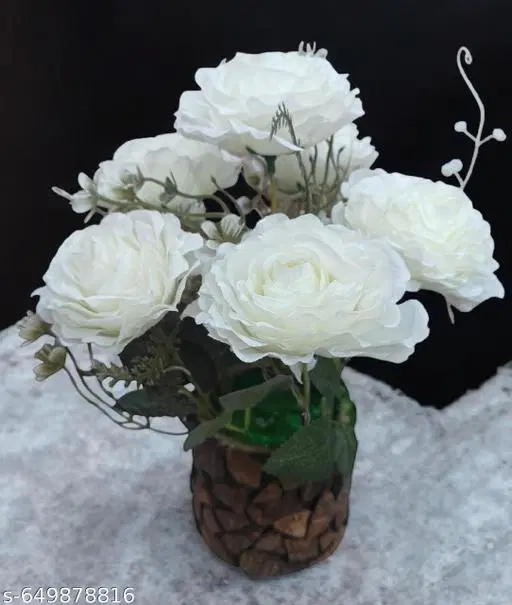 Plastic Artificial Flower With Pot,Multicolour