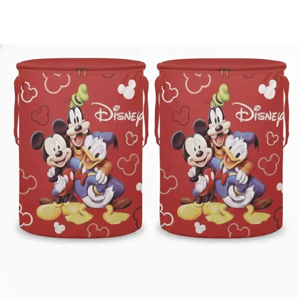 Cloth Laundry Basket ,(Maroon) ,Pack Of 2