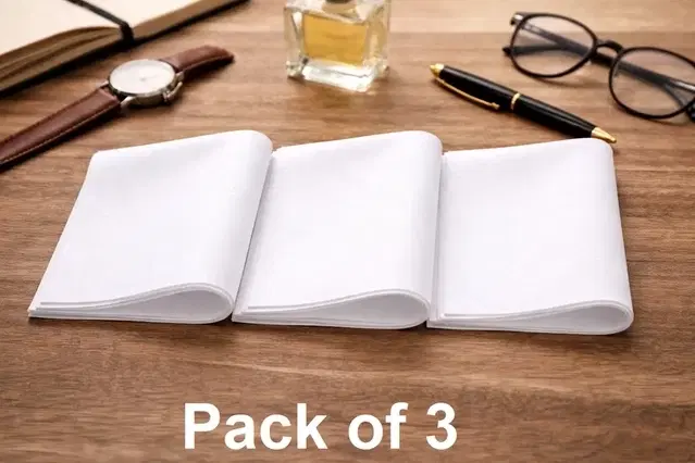 Cotton Handkerchiefs for Men, Multicolour, Pack of 3