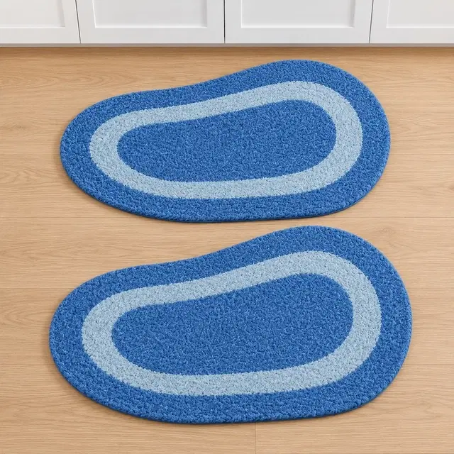 Qaleen Jut Cotton Floor Mat Pack of 2 Purple