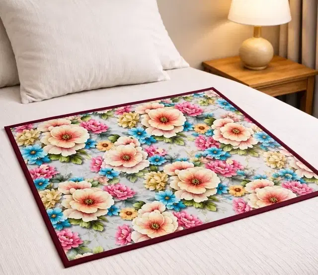 Premium Waterproof Bed Server/Food Mat Multicolor Floral