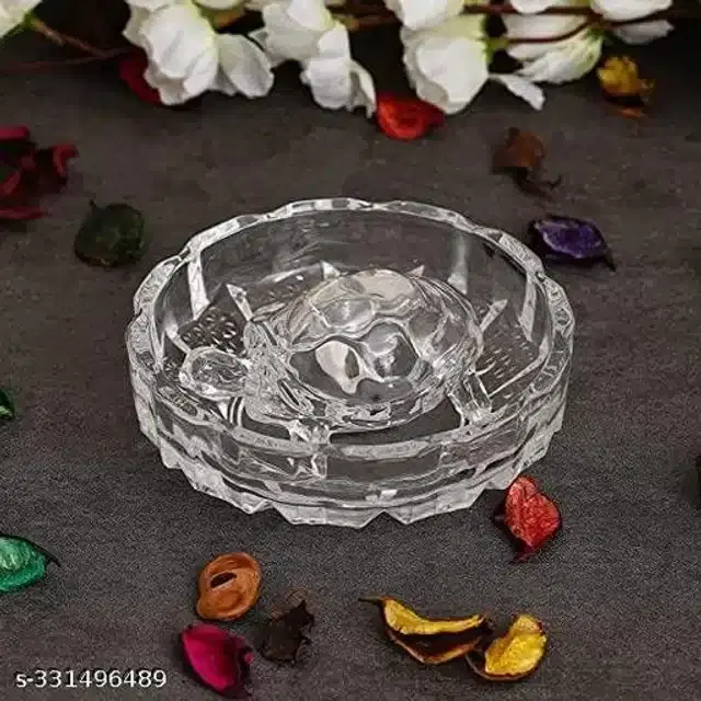 Glass Tortoise Plate, Transparent, Set of 1