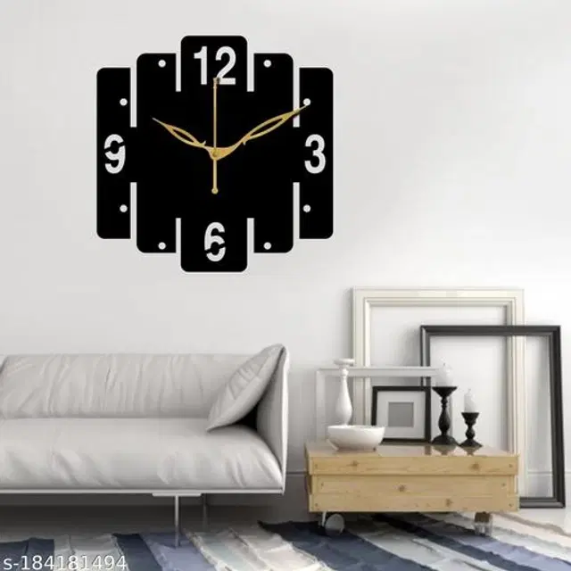 Wooden Wall Clock, Black