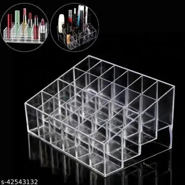 Plastic 24 Grid Makeup Kits Organizer, Transparent